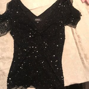Black sequined blouse